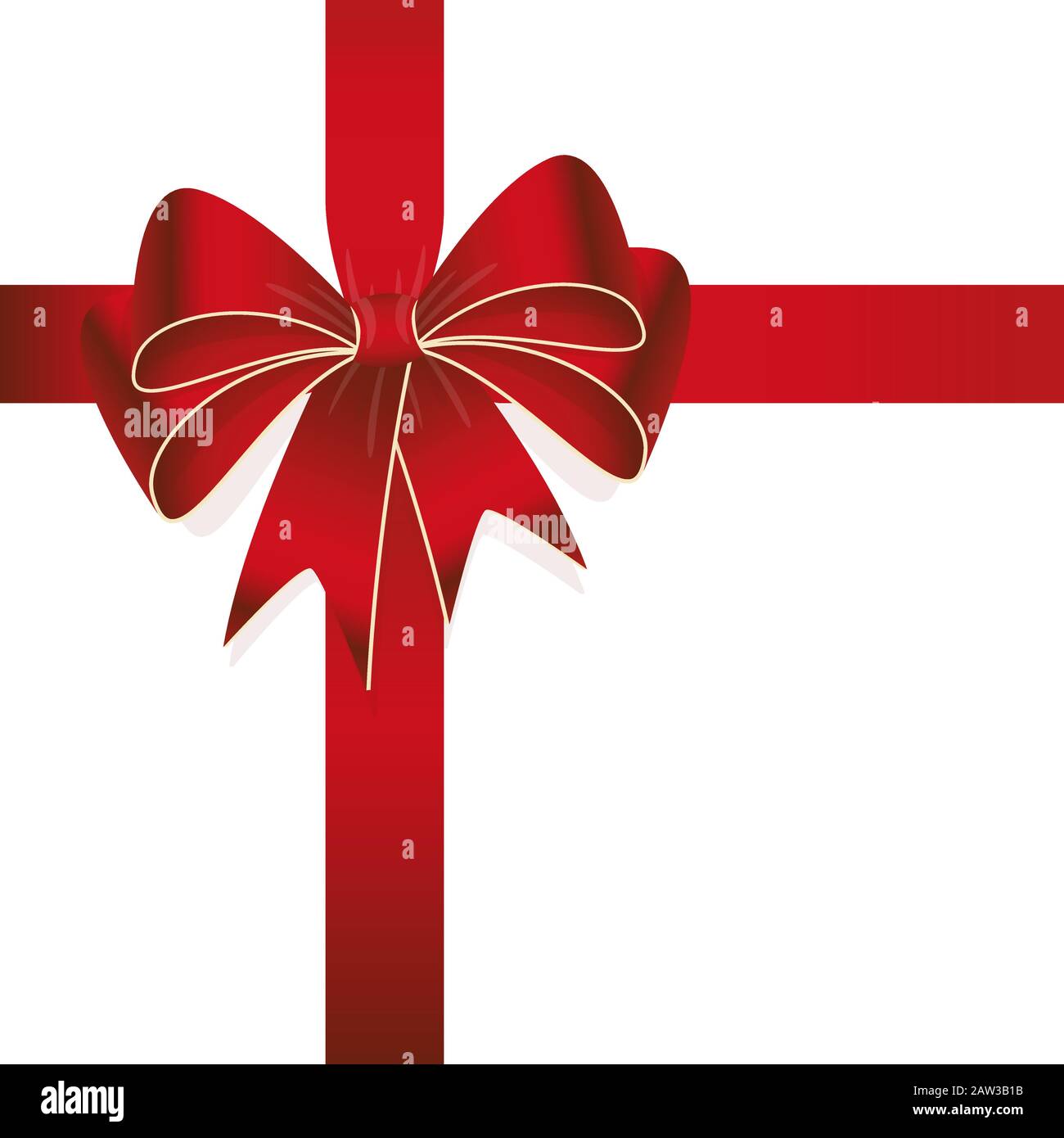EPS 10 vector illustration of red colored ribbon bow isolated on white ...