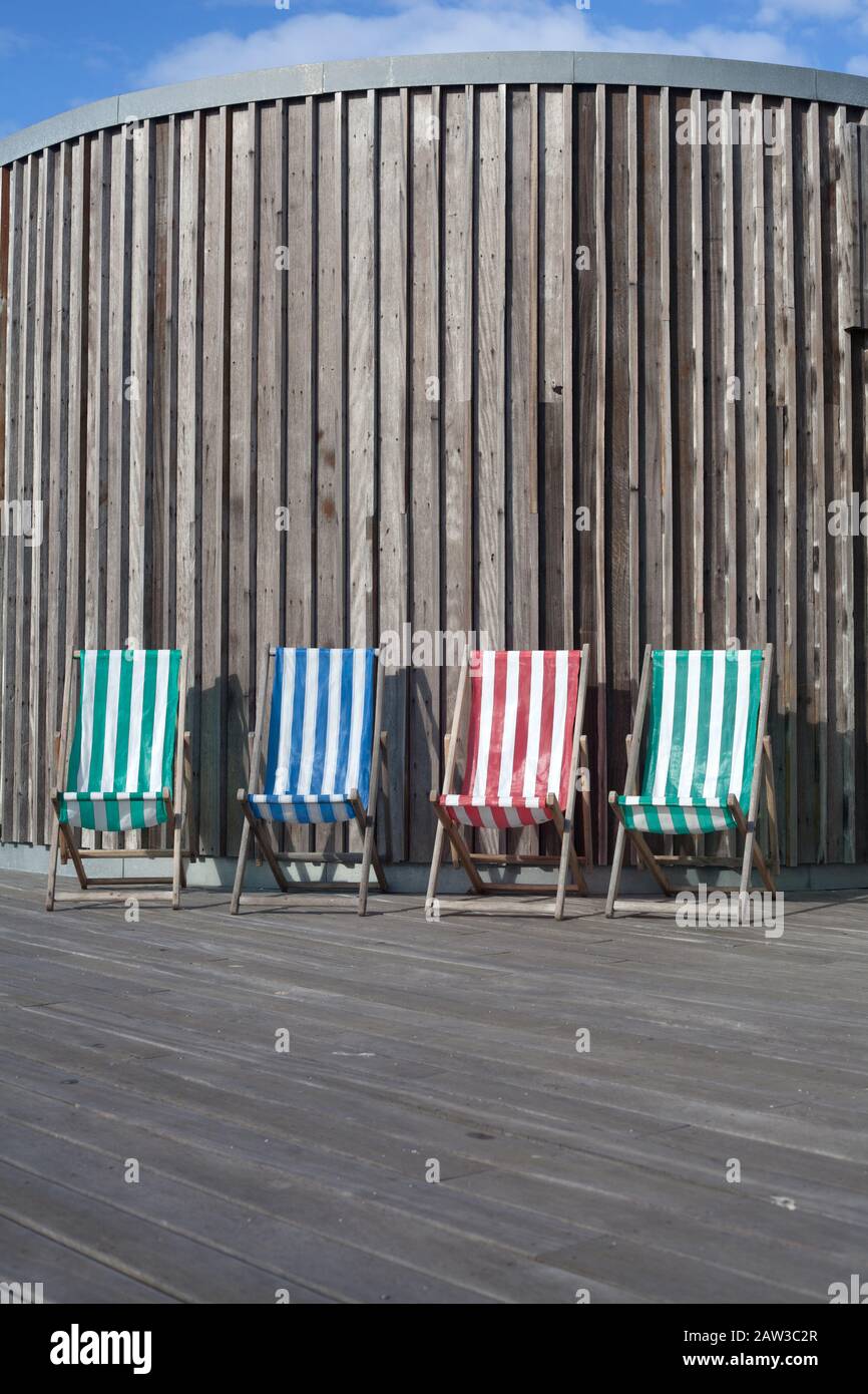 Striped Fabric Deck Chairs High Resolution Stock Photography and Images