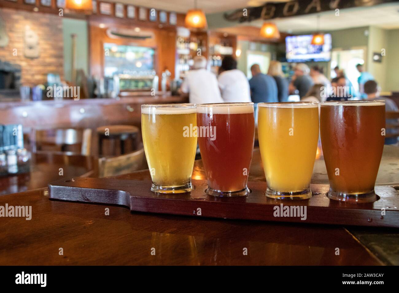 July 26, 2019 Town of Clayton, NY, USA Beer Flight Tasting, sampling
