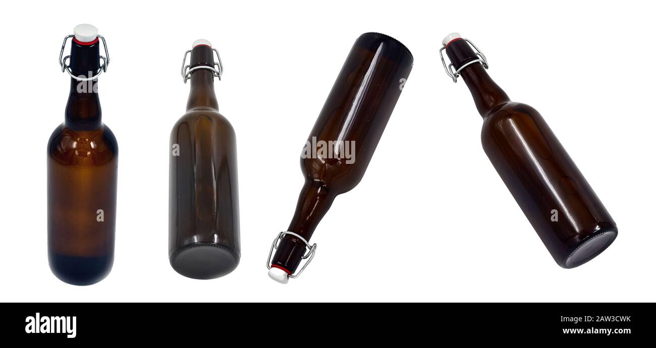 Amber Flip Top Bottles Beer Bottles 750 Ml Isolated On White amber-flip-top-bottles-beer-bottles-750-ml-isolated-on-white