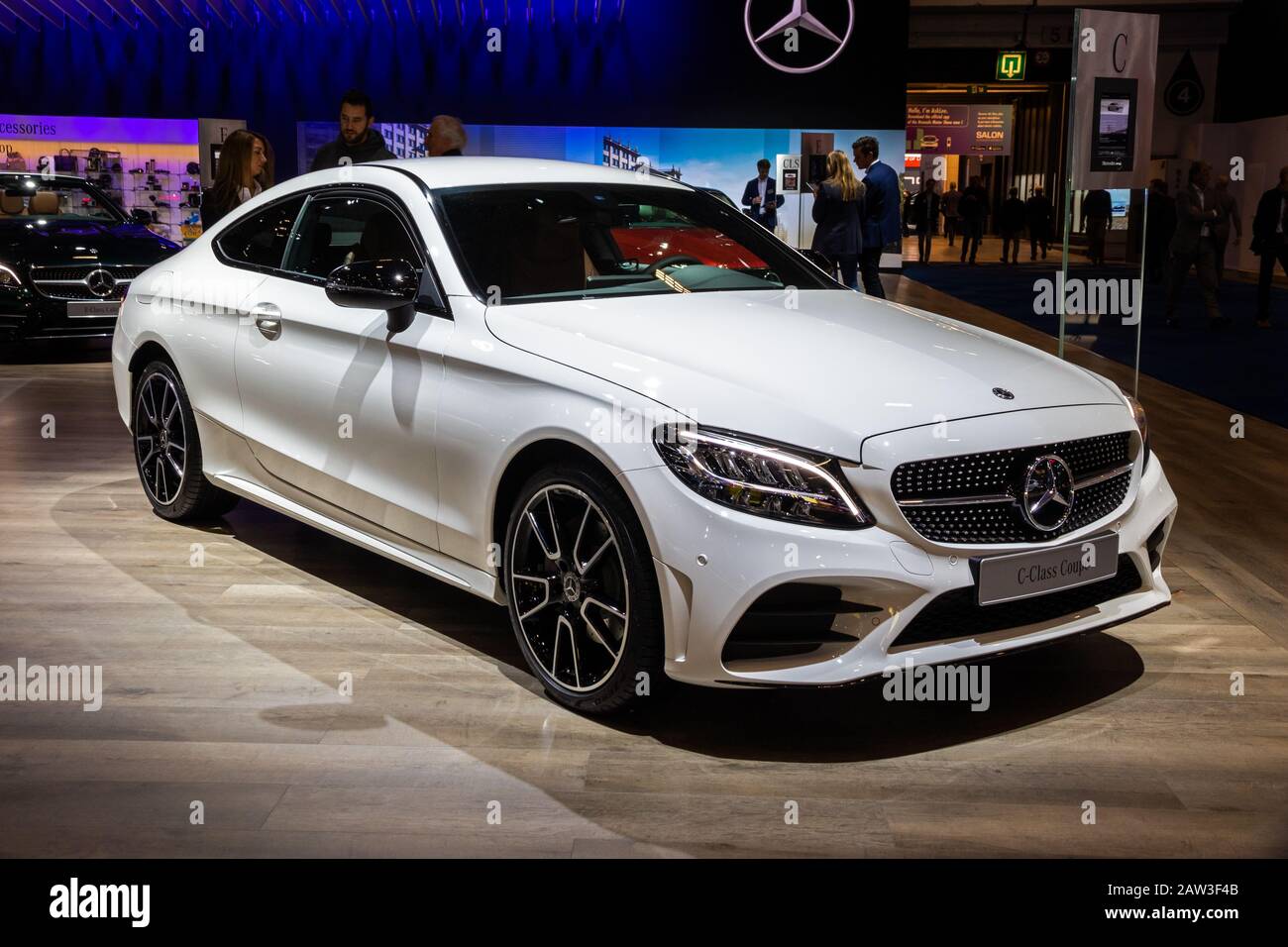 Brussels Jan 9 2020 New Mercedes Benz C Class Coupe Car Model Presented At The Brussels Autosalon 2020 Motor Show Stock Photo Alamy