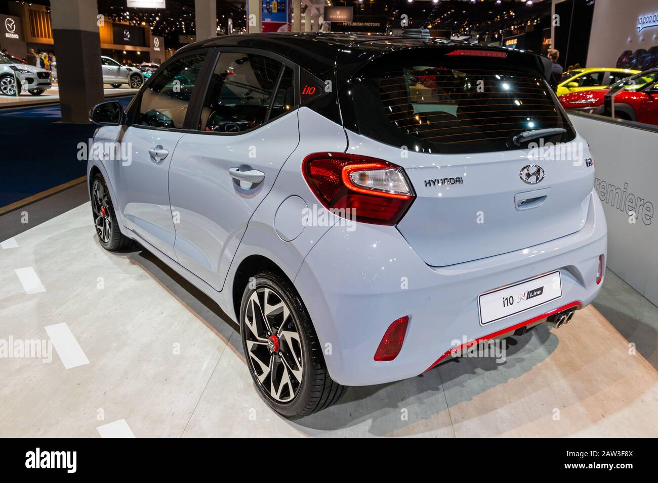 Menagerry Typisch Materialisme BRUSSELS - JAN 9, 2020: New Hyundai i10 N-Line car model showcased at the  Brussels Autosalon 2020 Motor Show Stock Photo - Alamy