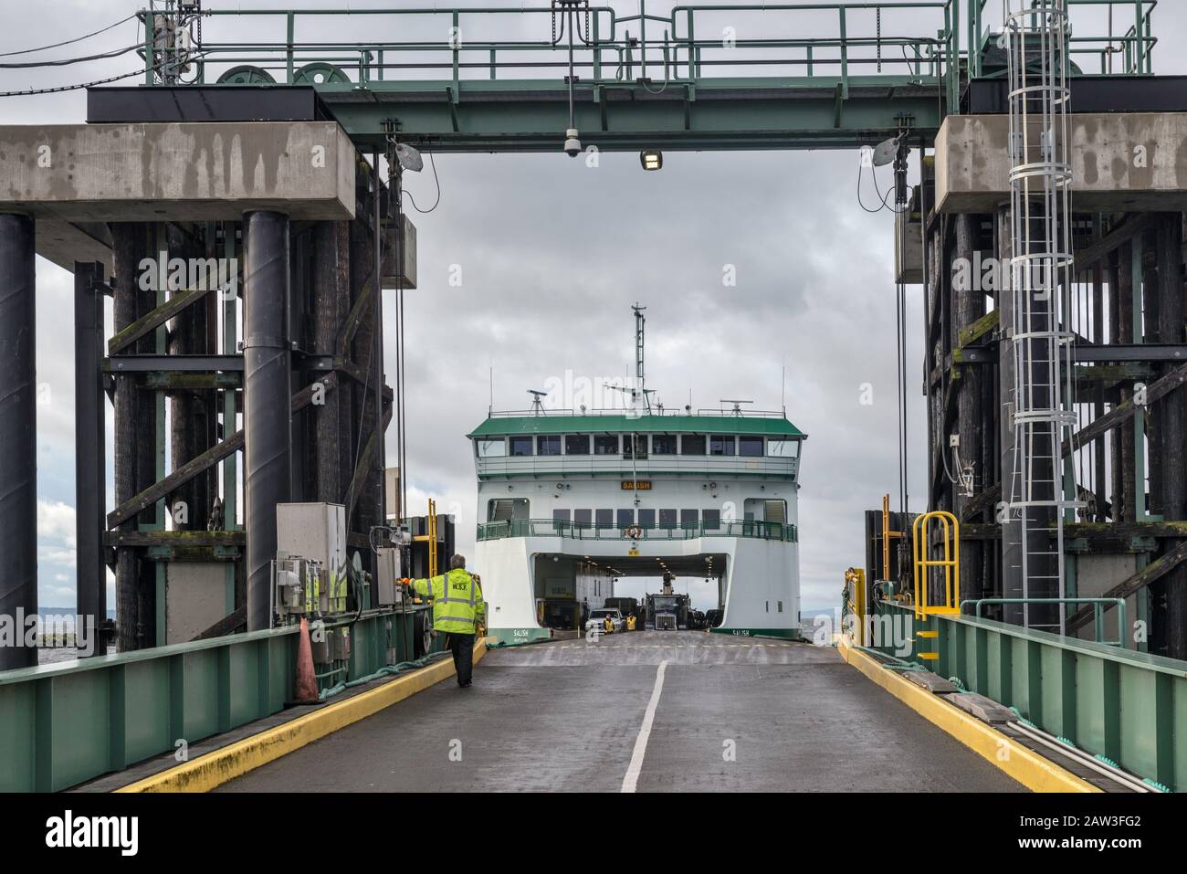 MV Salish ferry arriving from Port Townsend to Whidbey Island terminus