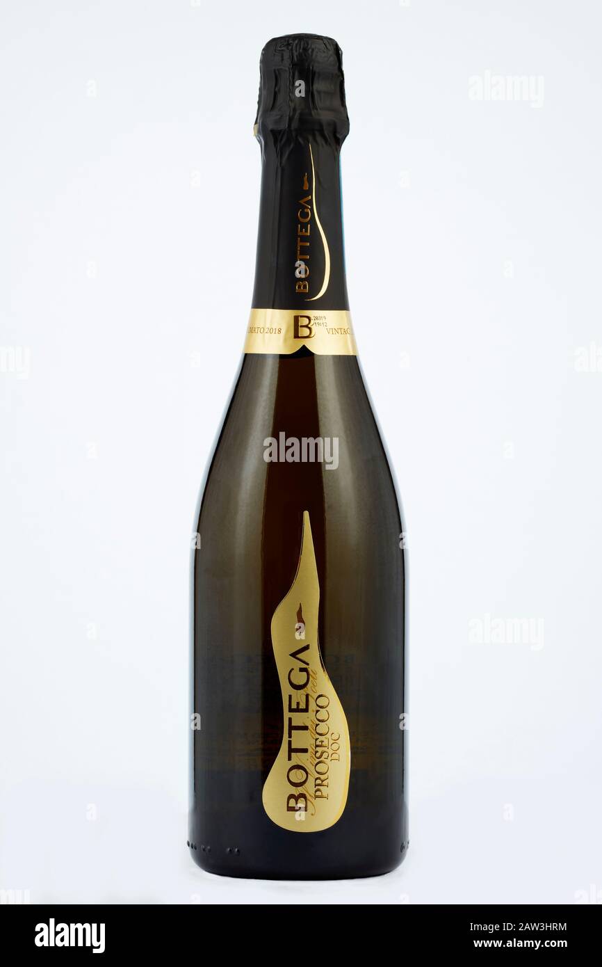 Bottle of Bottega Prosecco wine Stock Photo
