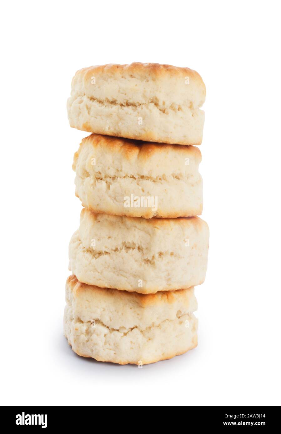 Studio shot of homemade scones cut out against a white background - John Gollop Stock Photo