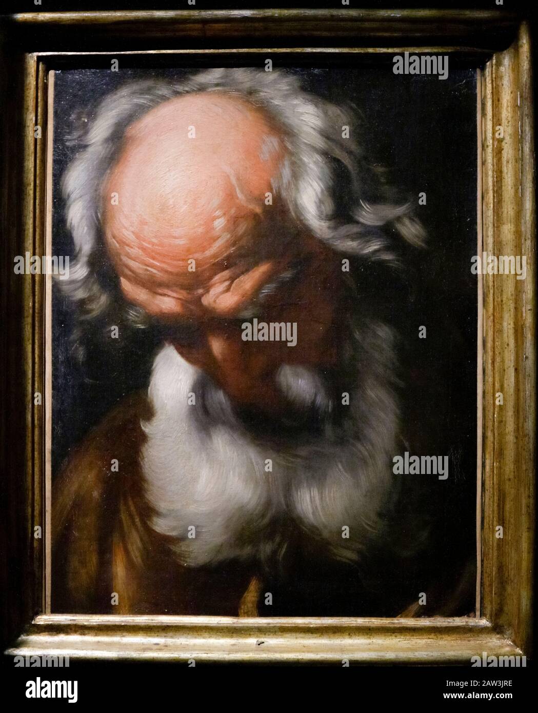 Italy Marche Jesi - Palazzo Bisaccioni -  Old man's head - Manner of Guercino Stock Photo