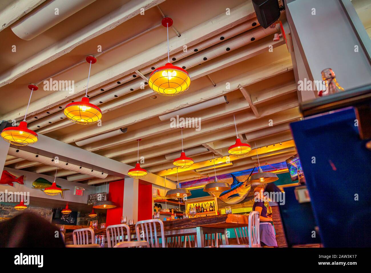 Kingston, Ontario, Canada, August 2014 Inside a popular bar and