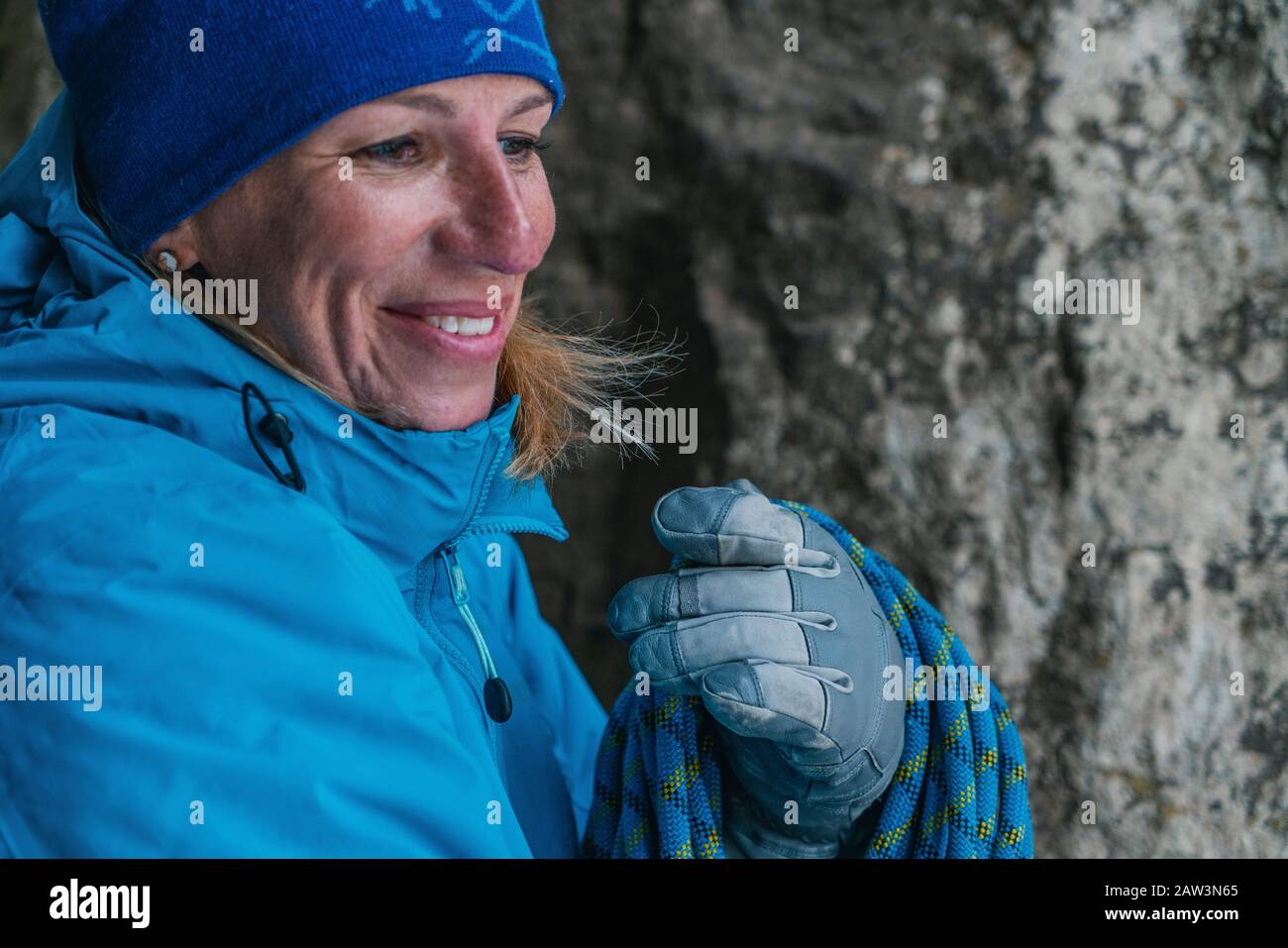 Packing Climbing Rope Stock Photo Alamy