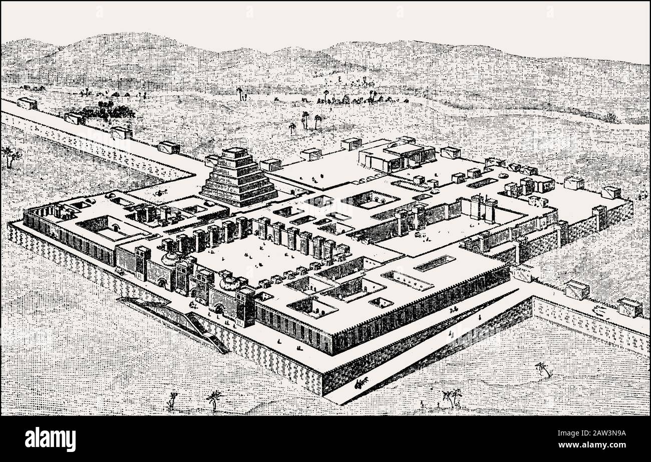 Palace of Sargon II of Assyria at Dur-Sharrukin, Khorsabad, Iraq Stock Photo