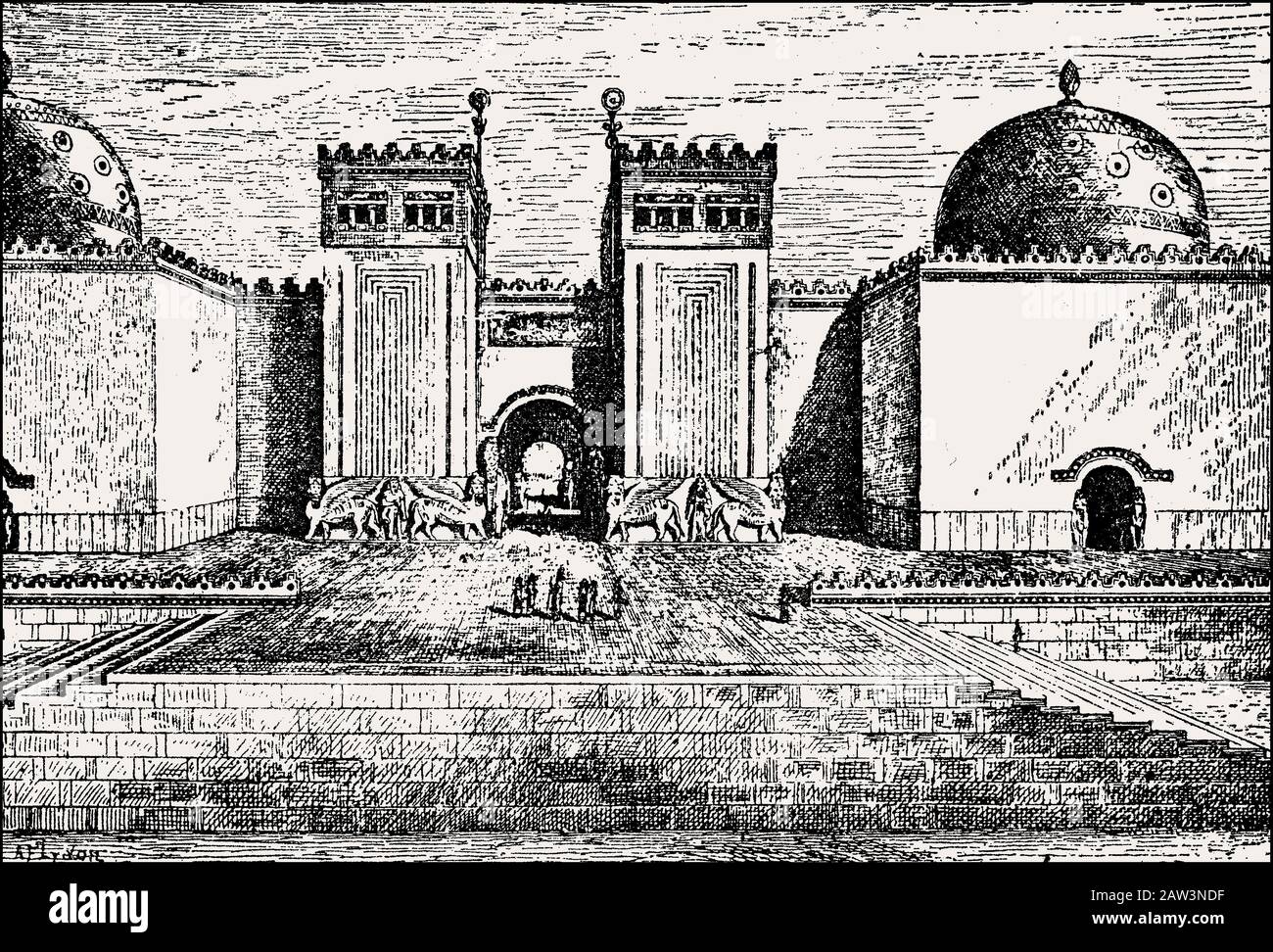 Palace of Sargon II of Assyria at Dur-Sharrukin, Khorsabad, Iraq Stock Photo