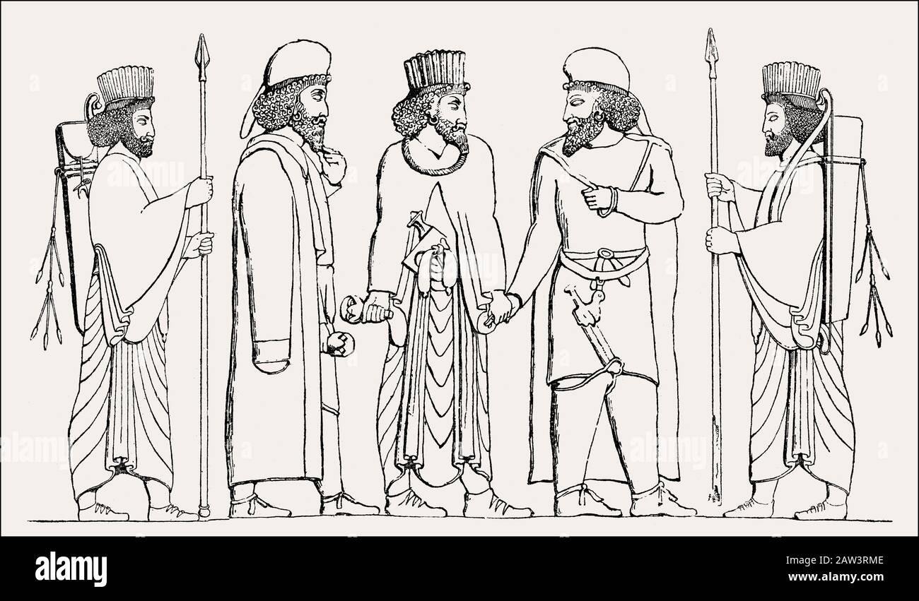 bodyguards of Cyrus the Great, king of the Persian Achaemenid Empire Stock Photo