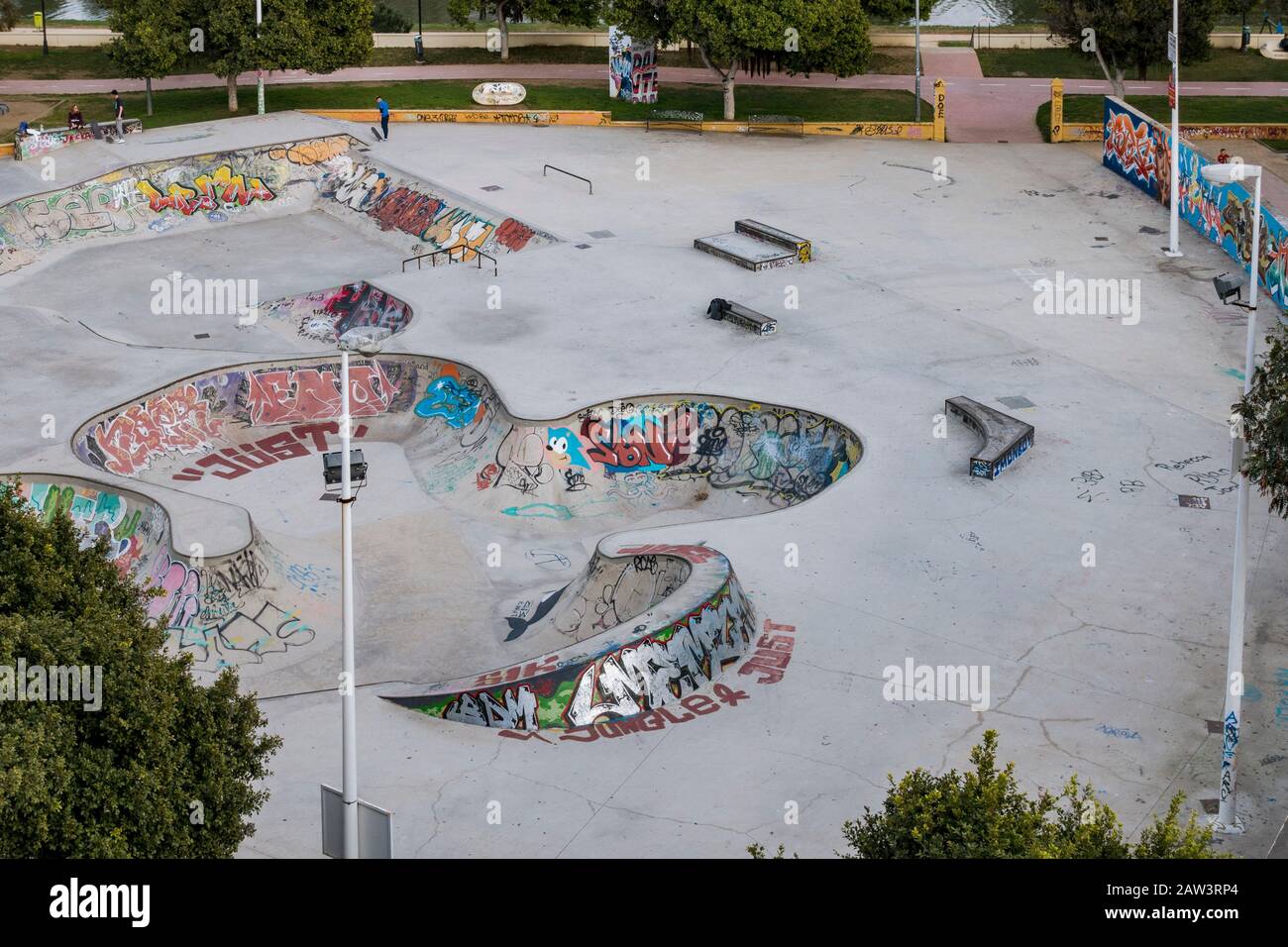 Aerial view of Skate park, Fuengirola, Spain. Stock Photo