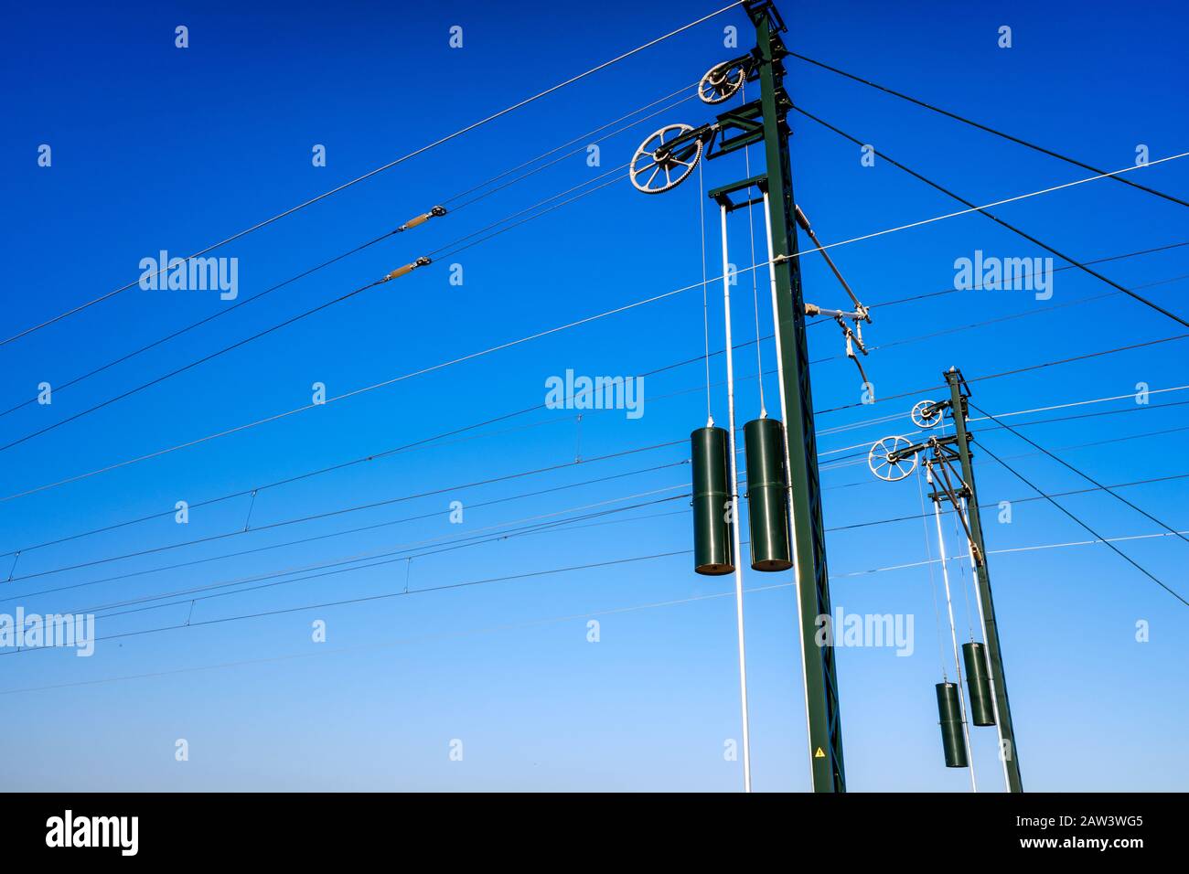 Electric cables to power a highspeed train in Spain through the