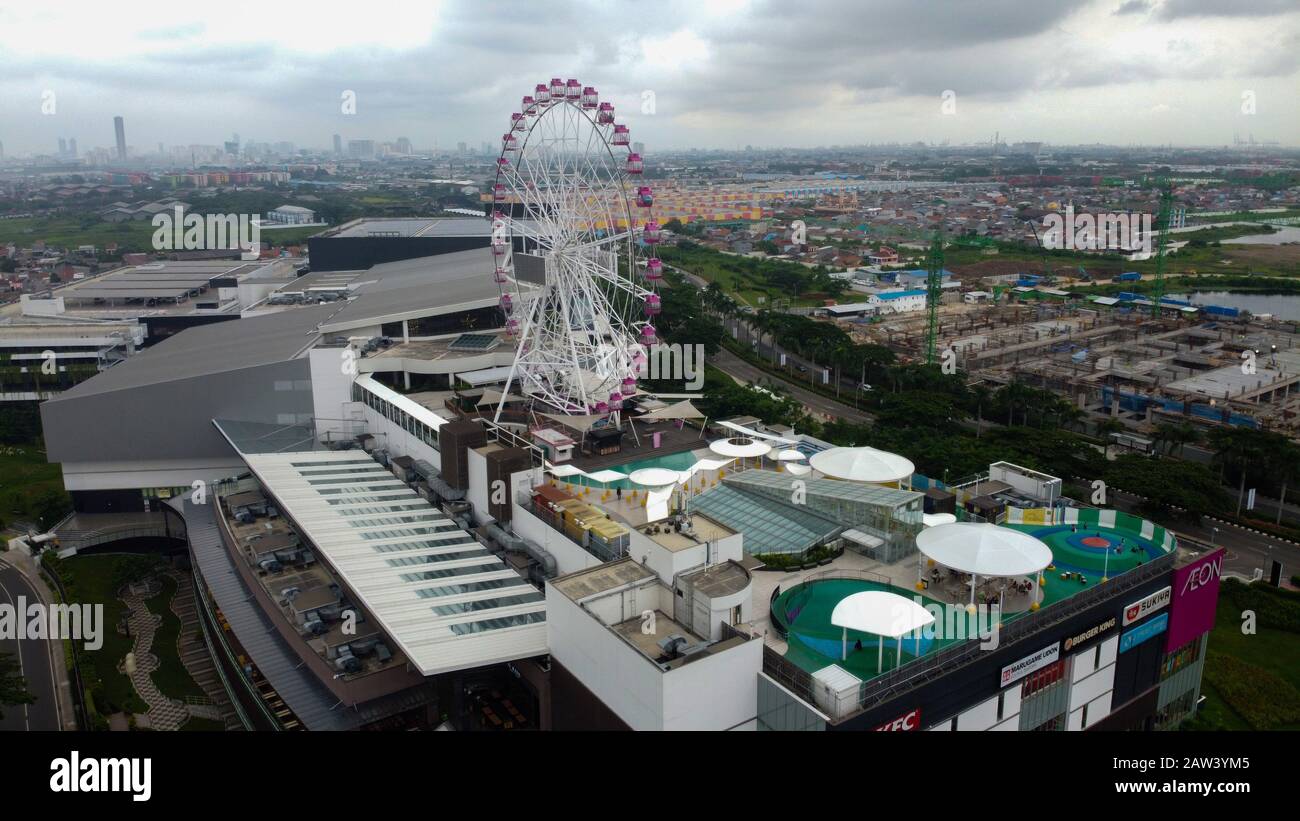 JAKARTA. INDONESIA - FEBRUARY 7 2020: AERIAL VIEW. AEON MALL Jakarta ...