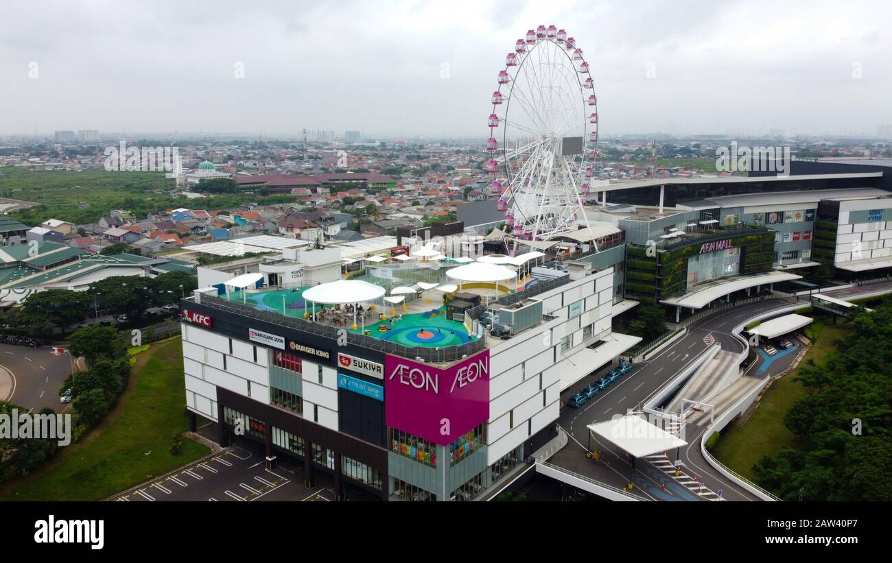 JAKARTA. INDONESIA - FEBRUARY 7 2020: AERIAL VIEW. AEON MALL Jakarta ...