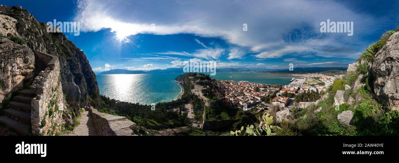 Nafplio city from above Stock Photo