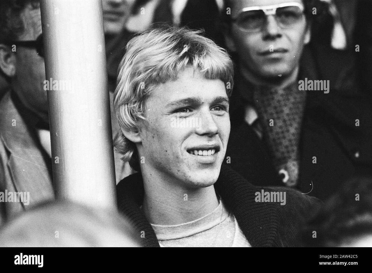 KNVB Cup against Feyenoord Volendam 2-1, new Icelandic asset to Feyenoord Petur Peturson on stand (head) Date: October 15, 1978 Location: North-Holland, Volendam Keywords: sports, bleachers, soccer Institution Name: Feyenoord Stock Photo