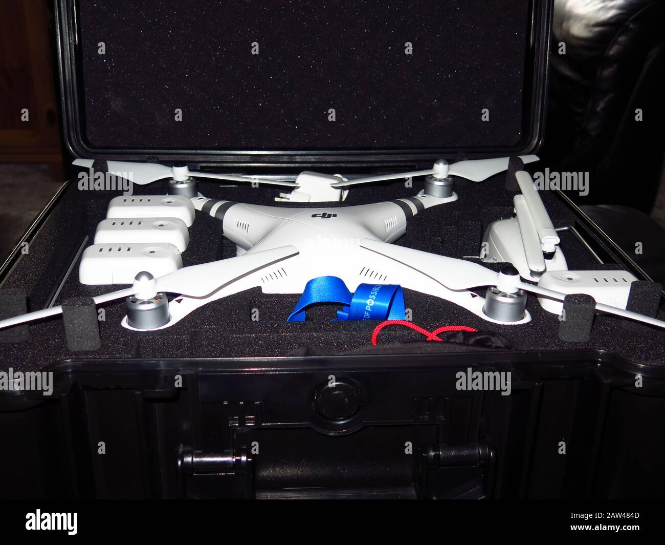 DJI Phantom 3 Advanced drone in flight case Stock Photo