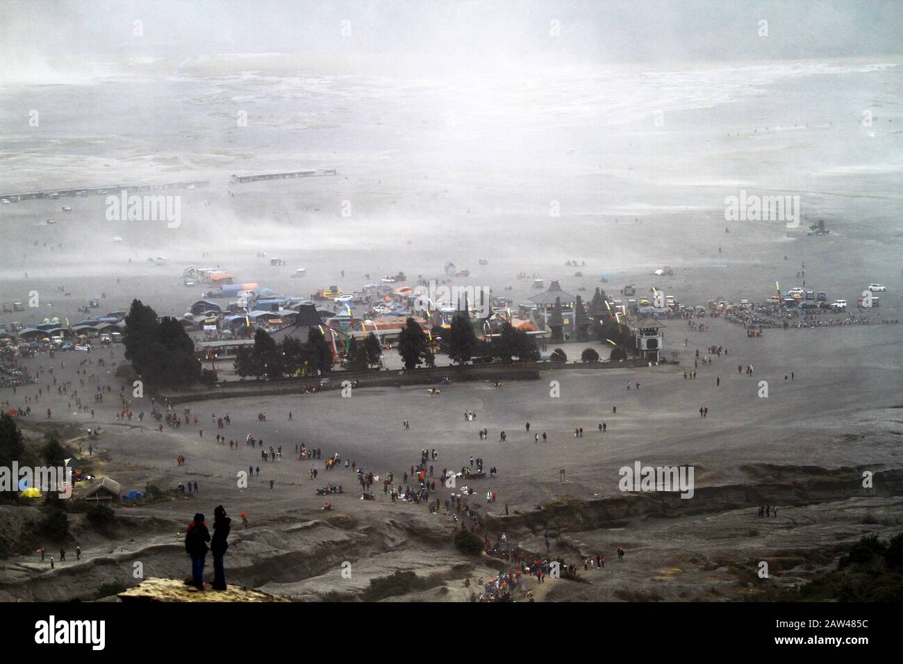 A number of tourists visited Mount Bromo during the Yadnya Kasada Festival in Probolinggo, East Java, on July 18, 2019. Stock Photo