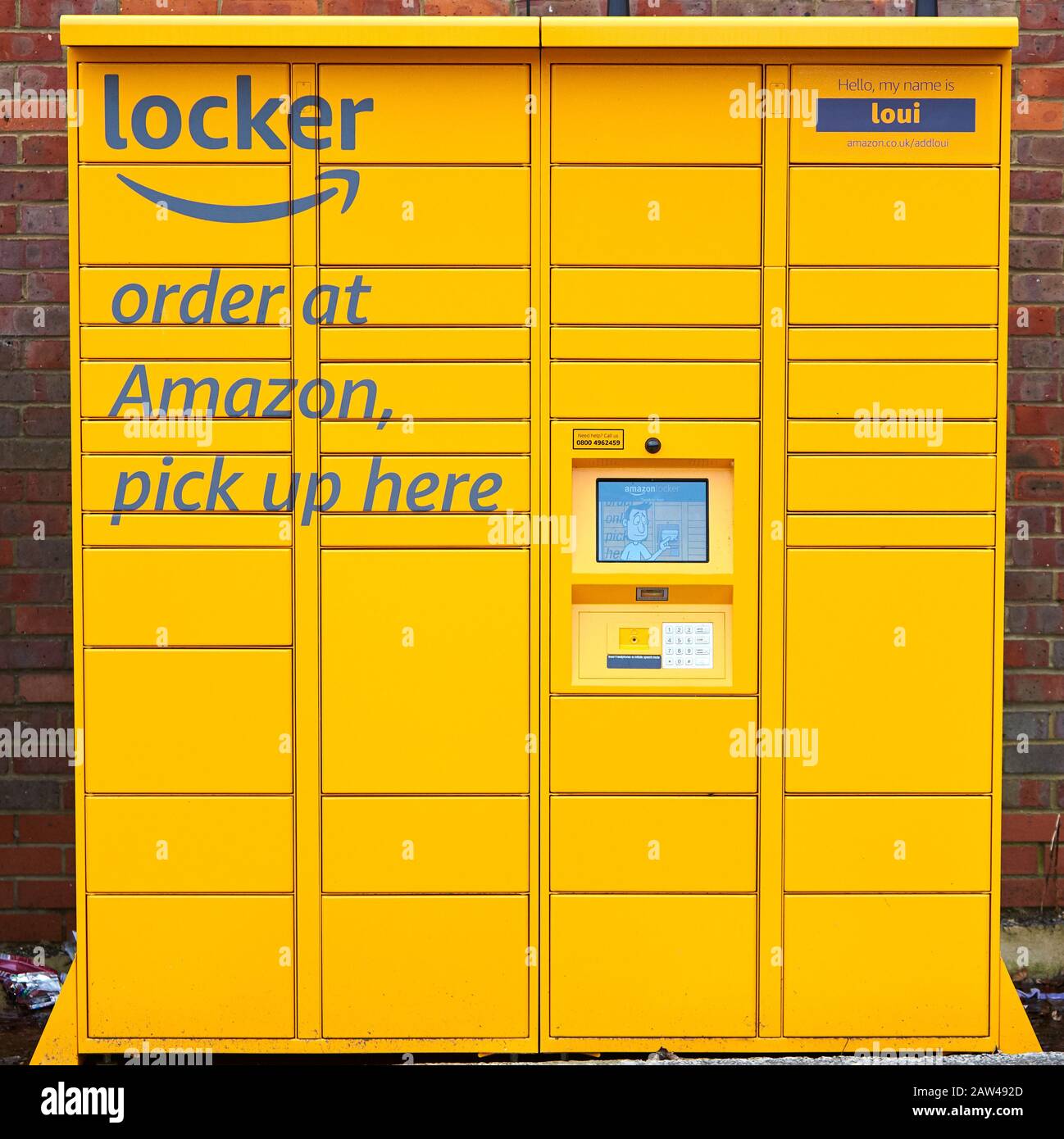 Amazon Locker self service kiosk in Great Missenden, Buckinghamshire Stock Photo