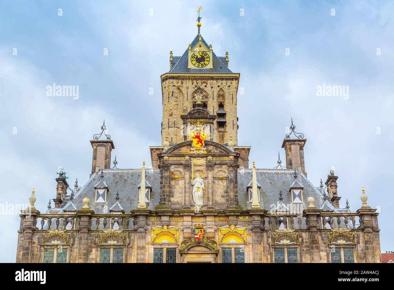 Delft, Netherlands Stadhuis or City Hall at Markt square in Holland town Stock Photo