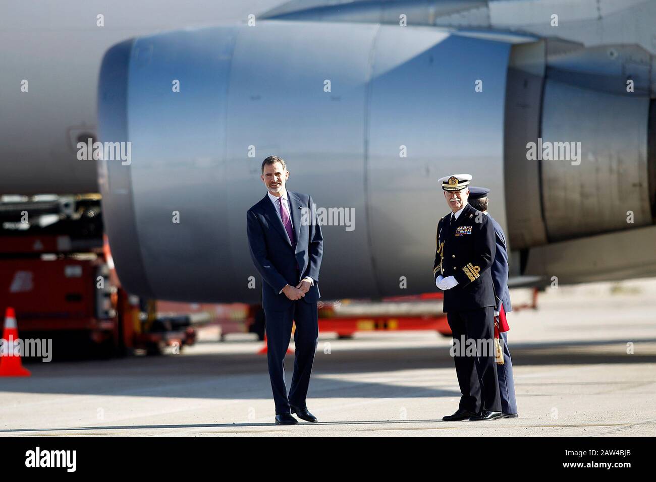 King Felipe VI of Spain departs for an official visit to Japan. April 3 ,2017. (ALTERPHOTOS/Acero) Stock Photo