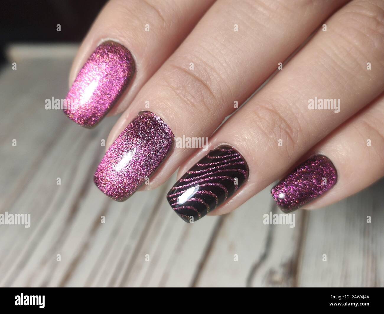 Closeup photo of a beautiful female hands with elegant manicure and ...