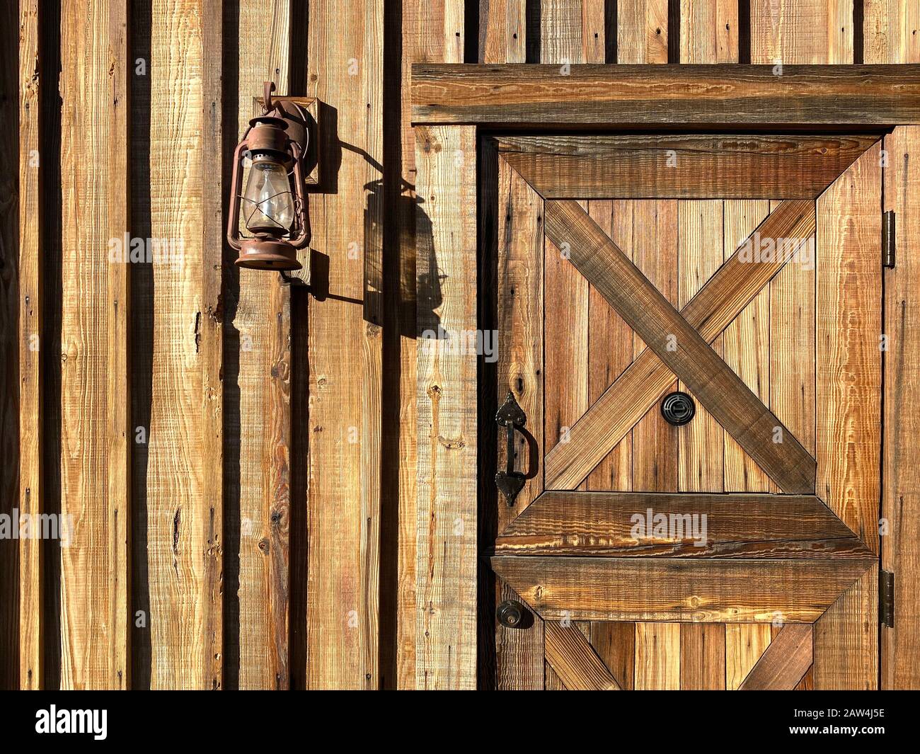 Old Barn Half Open Door Stock Photo 1007441737