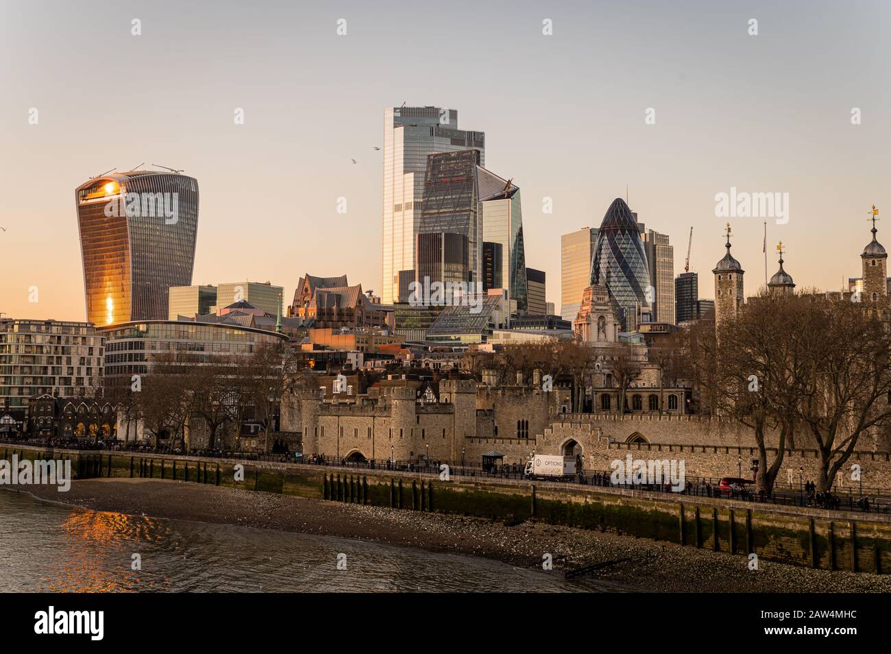 Sunset in London, UK Stock Photo