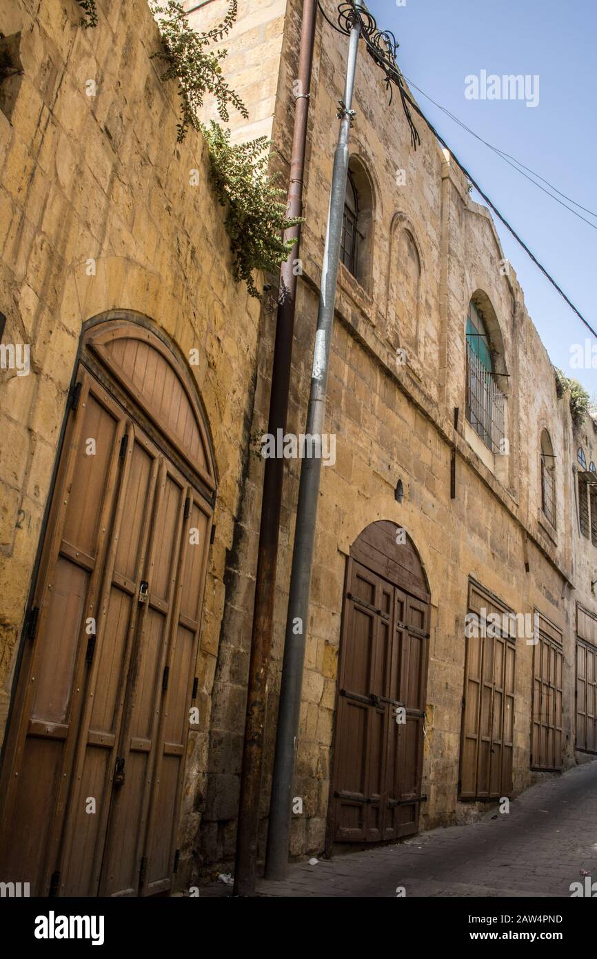 the beautiful old lanes and Suburbs in As-salt the west of Jordan Stock ...