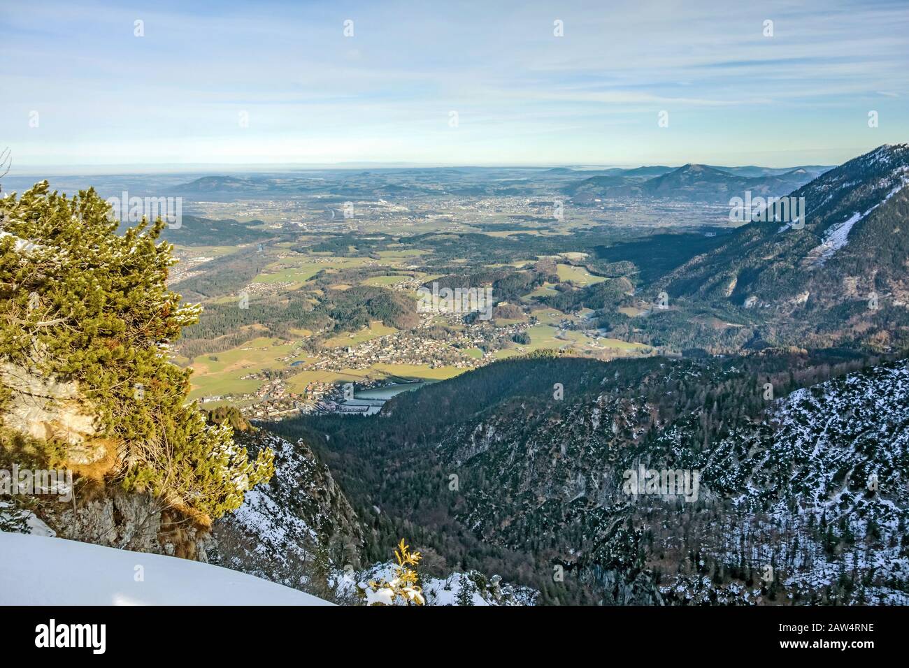 City of Bad Reichenhall, Germany - view from mountain Predigtstuhl Stock Photo