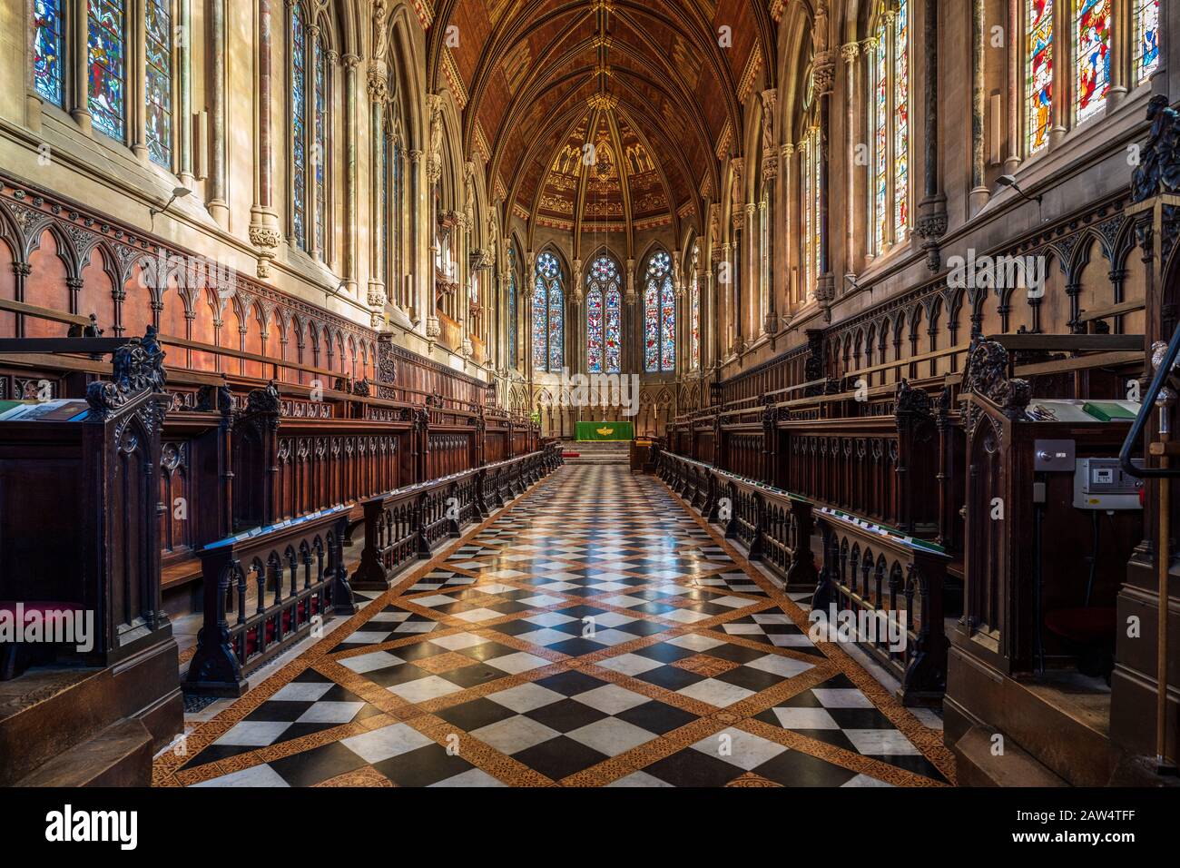 St John's College Chapel Cambridge University. Completed 1869 Architect Sir George Gilbert Scott Stock Photo