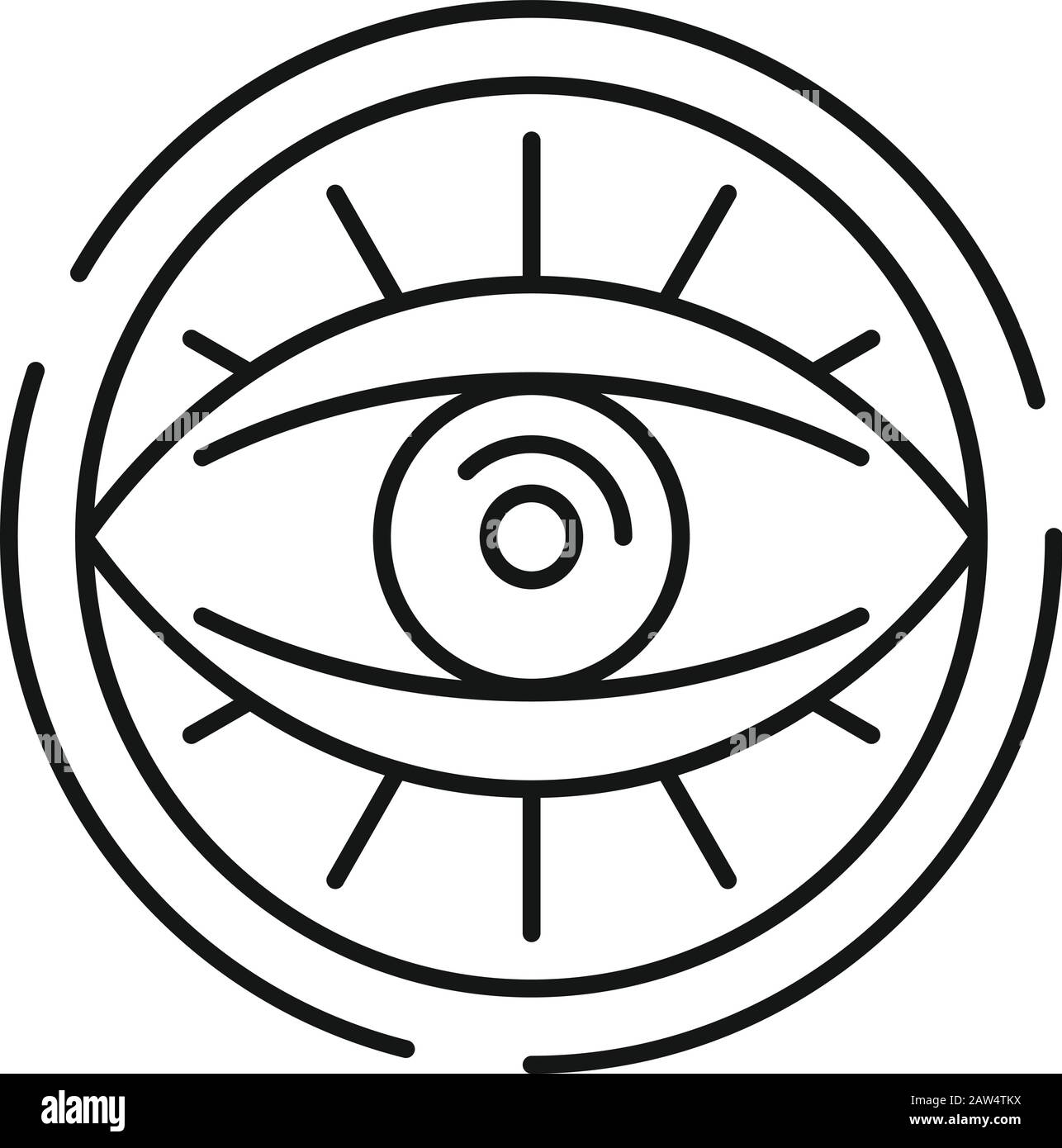 Eye in circle icon. Outline eye in circle vector icon for web design ...