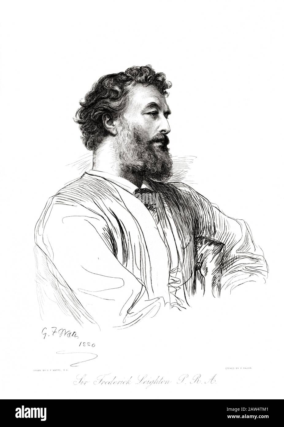 1880 , GREAT BRITAIN : The celebrated british painter and sculptor  Lord Frederic LEIGHTON ( 1830 - 1896 ) , influenced by the Pre-Raphaellite movemen Stock Photo