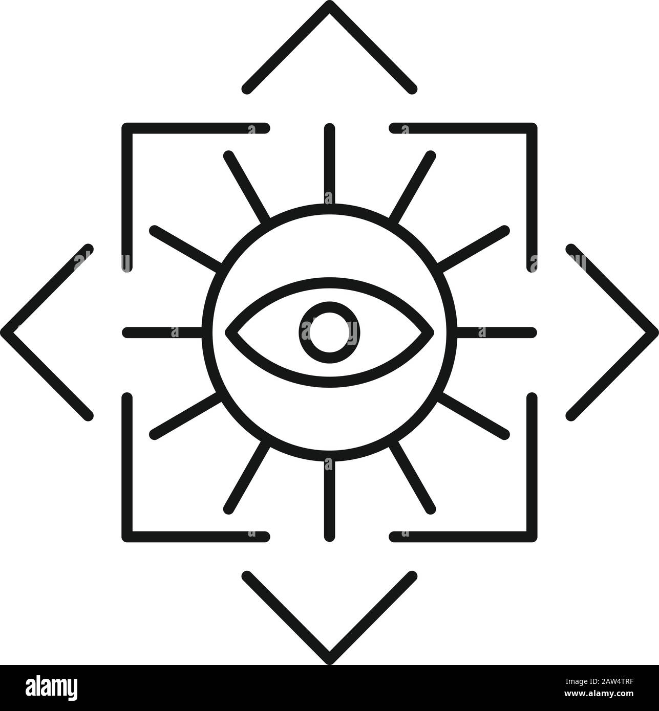 Alchemy eye square icon. Outline alchemy eye square vector icon for web ...