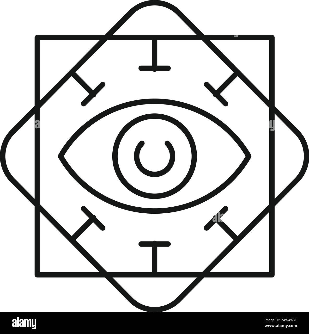 Masonic eye icon. Outline masonic eye vector icon for web design isolated on white background Stock Vector