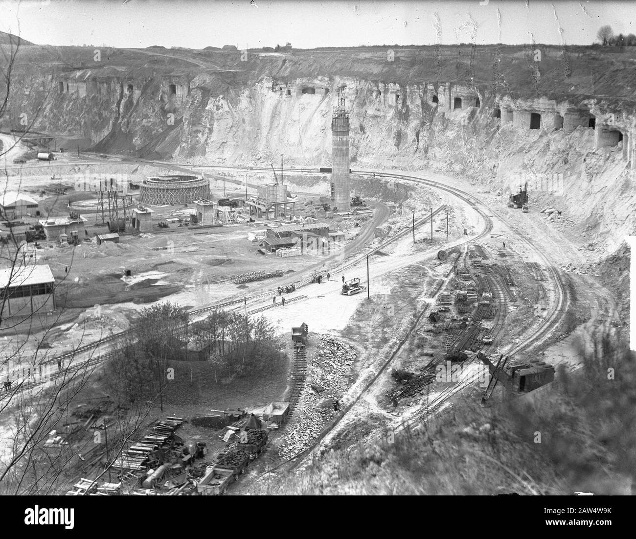 Marl Pit ENCI. Saint Peter Maastricht. In the wall of the trench, the corridors of the Southern