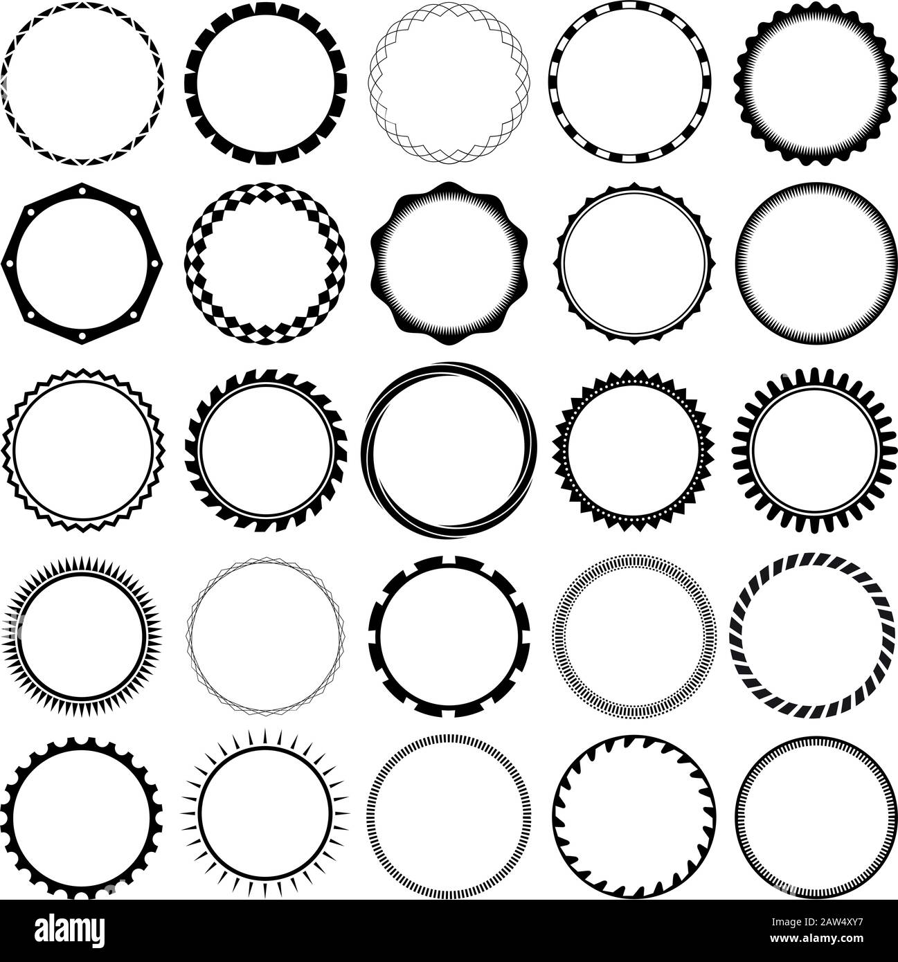Collection of Round Decorative Border Frames with Clear Background ...