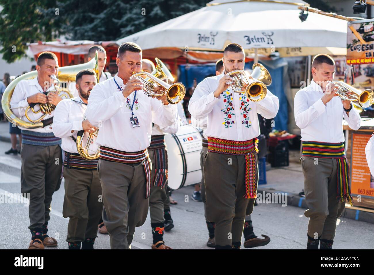Trumpet Festival in Guca Serbia Stock Photo