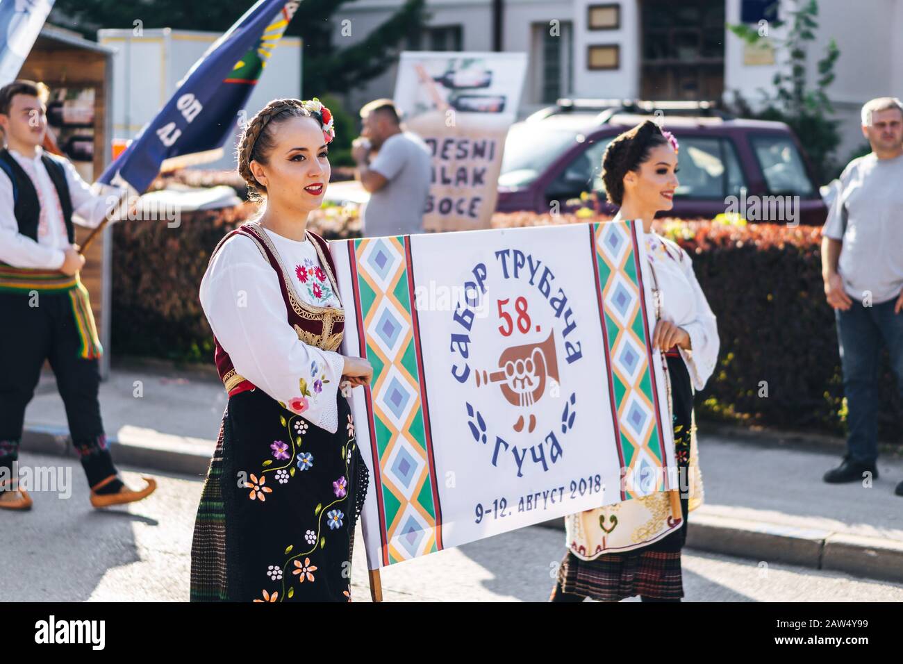 Trumpet Festival in Guca Serbia Stock Photo