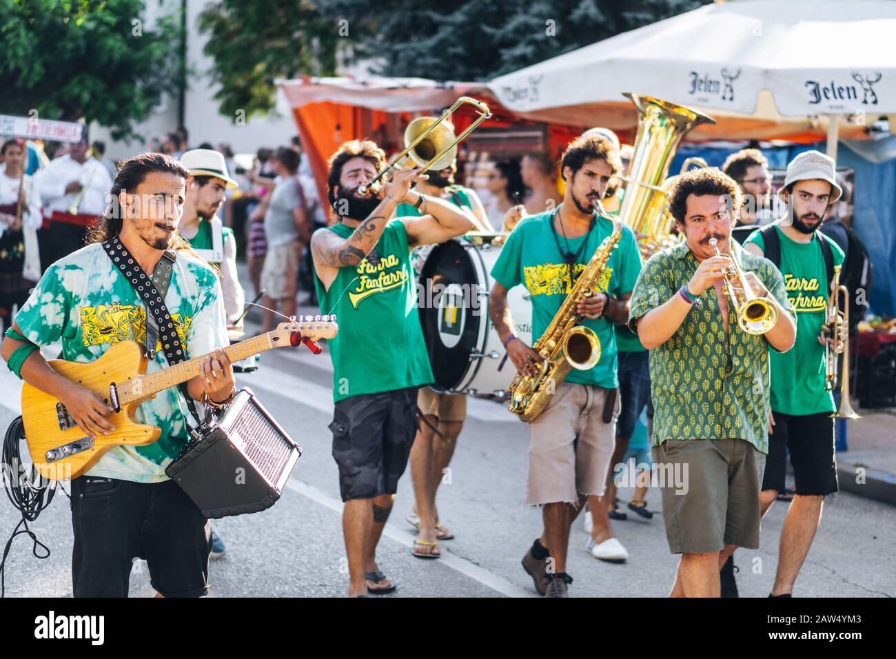 Trumpet Festival in Guca Serbia Stock Photo