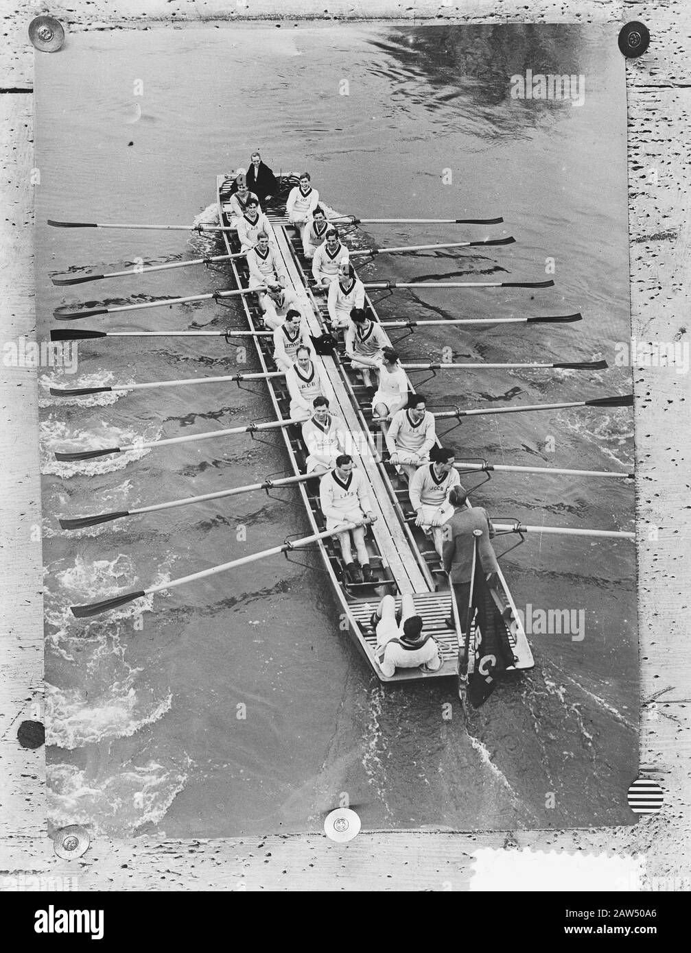 New rowboats in England (Oxford) Date: November 15, 1951 Location: Oxford Keywords: rowboats Stock Photo