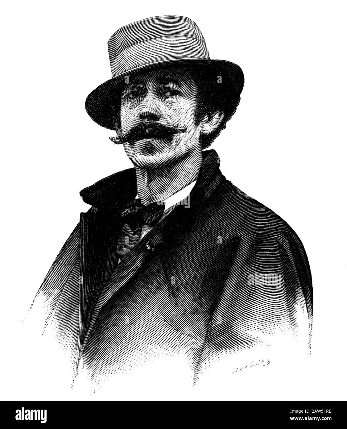 1890 ca , Paris , FRANCE : The spanish Realistic painter Ferdinand Emmanuel Pelez de Cordoba d'Aguilar  aka FERDINAND PELEZ ( 1843 - 1913 )  who worke Stock Photo