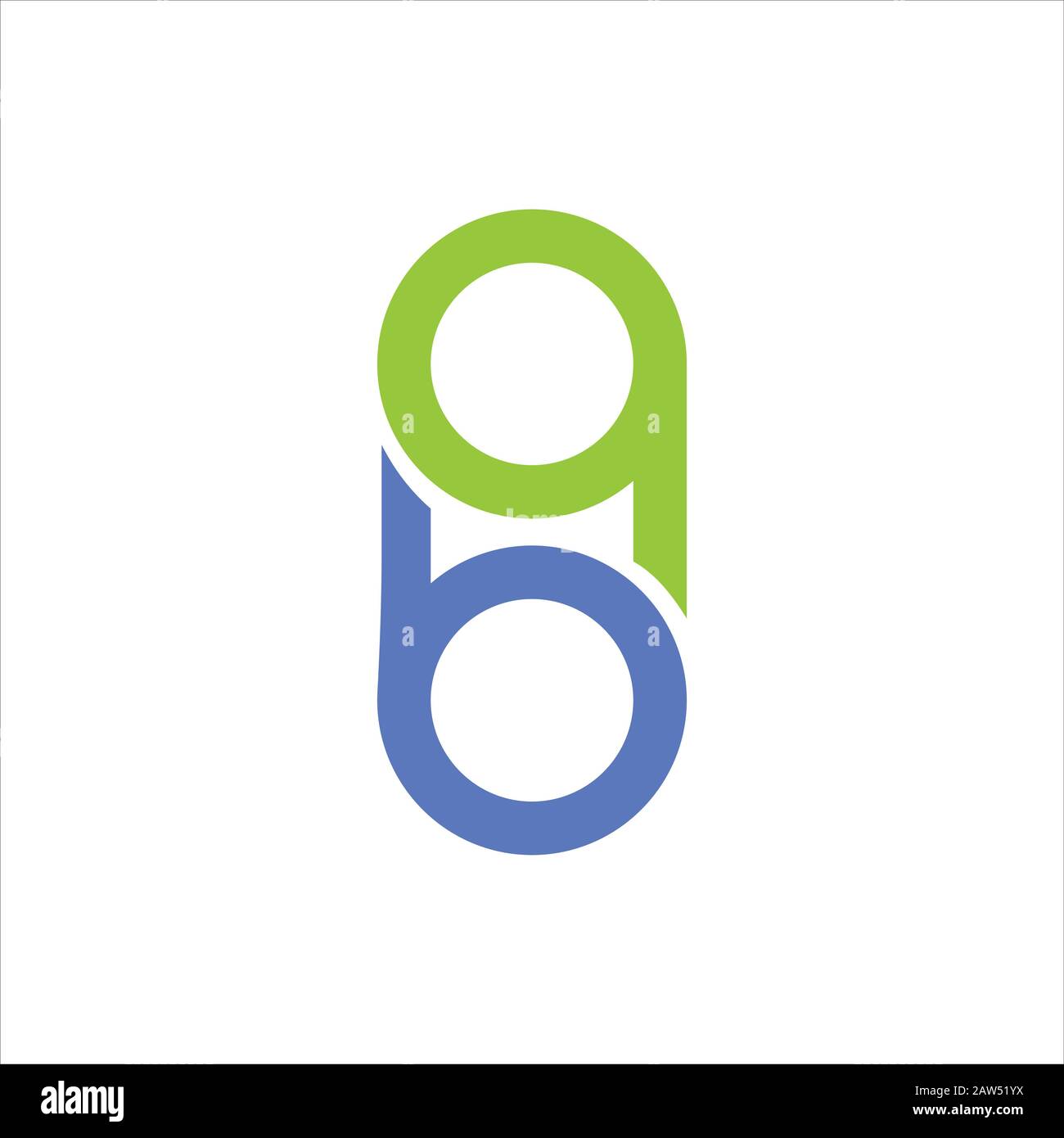 Initial letter ab or ba logo design template Stock Vector