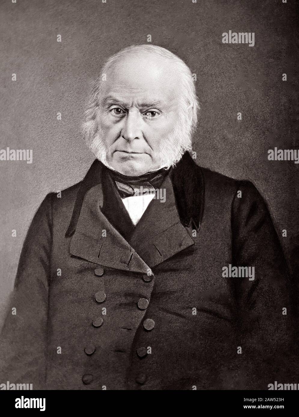 1847 ca , USA : The U.S.A. President JOHN QUINCY ADAMS ( 1767 - 1848 ). Original photograph ( daguerreotype ) by Mathew Brady .  Adams was U.S. Presid Stock Photo