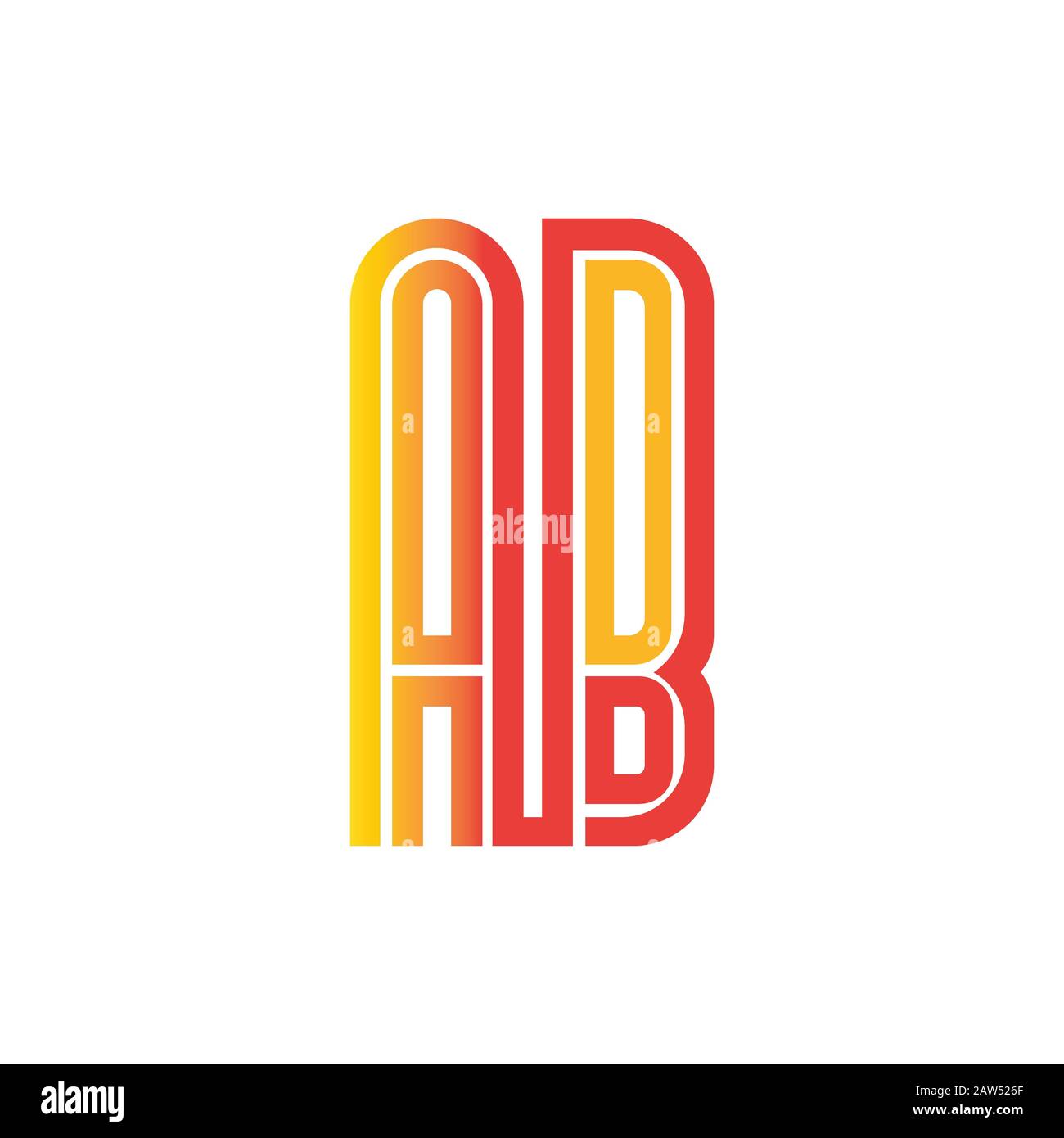 Initial letter ab or ba logo design template Stock Vector