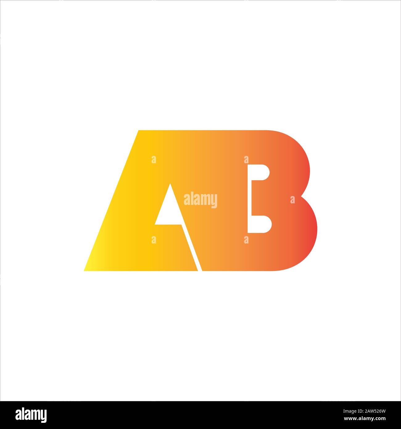 Initial letter ab or ba logo design template Stock Vector