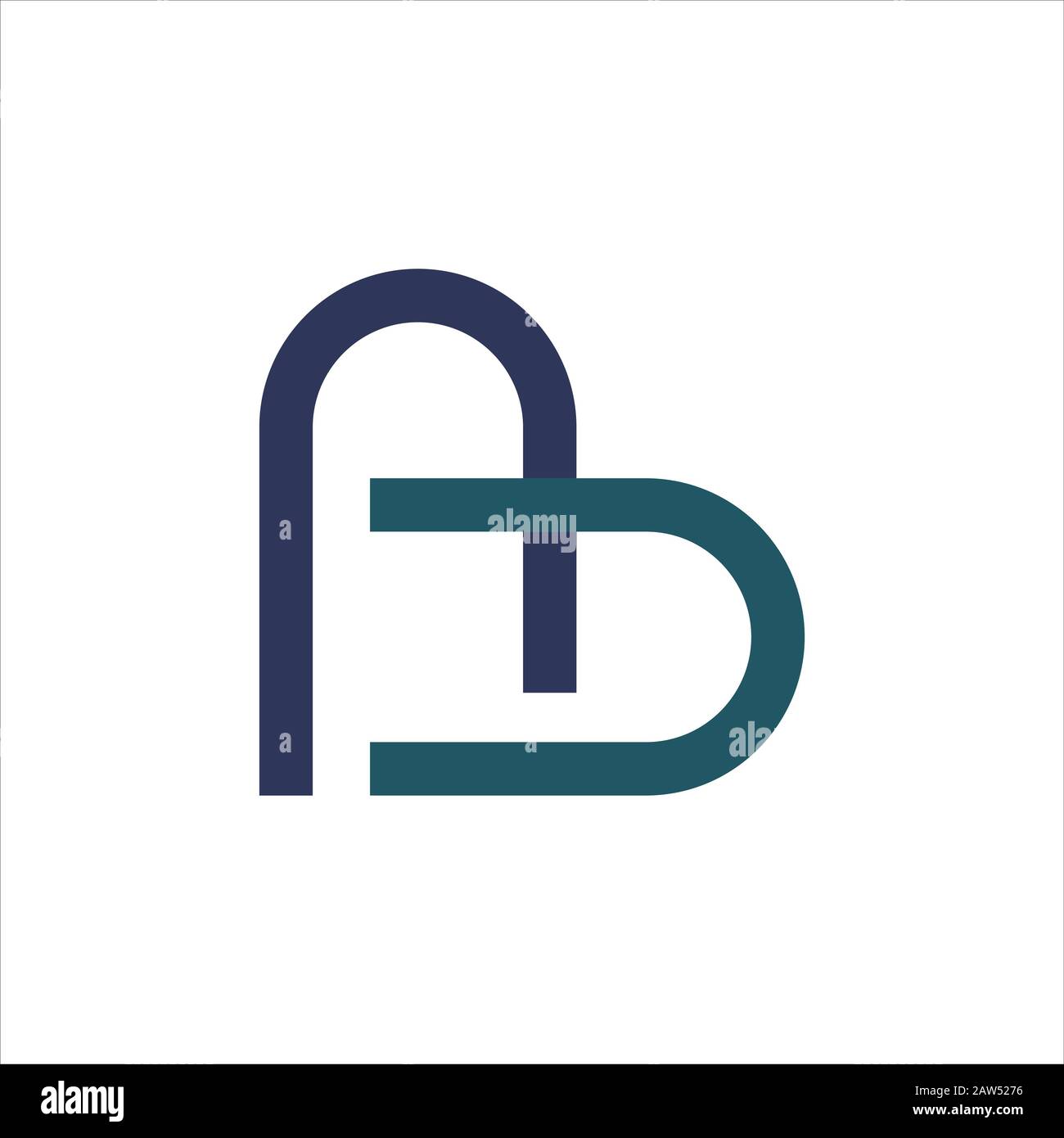 Initial letter ab or ba logo design template Stock Vector