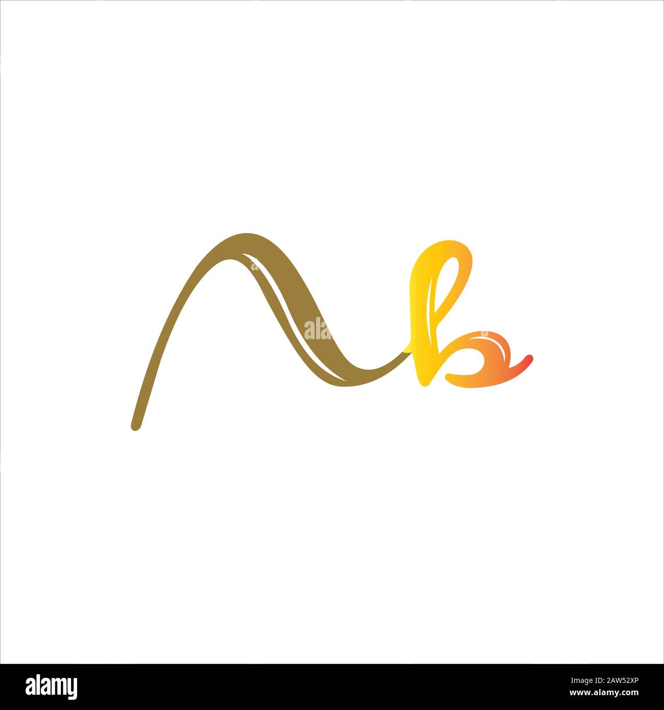 Initial letter ab or ba logo design template Stock Vector