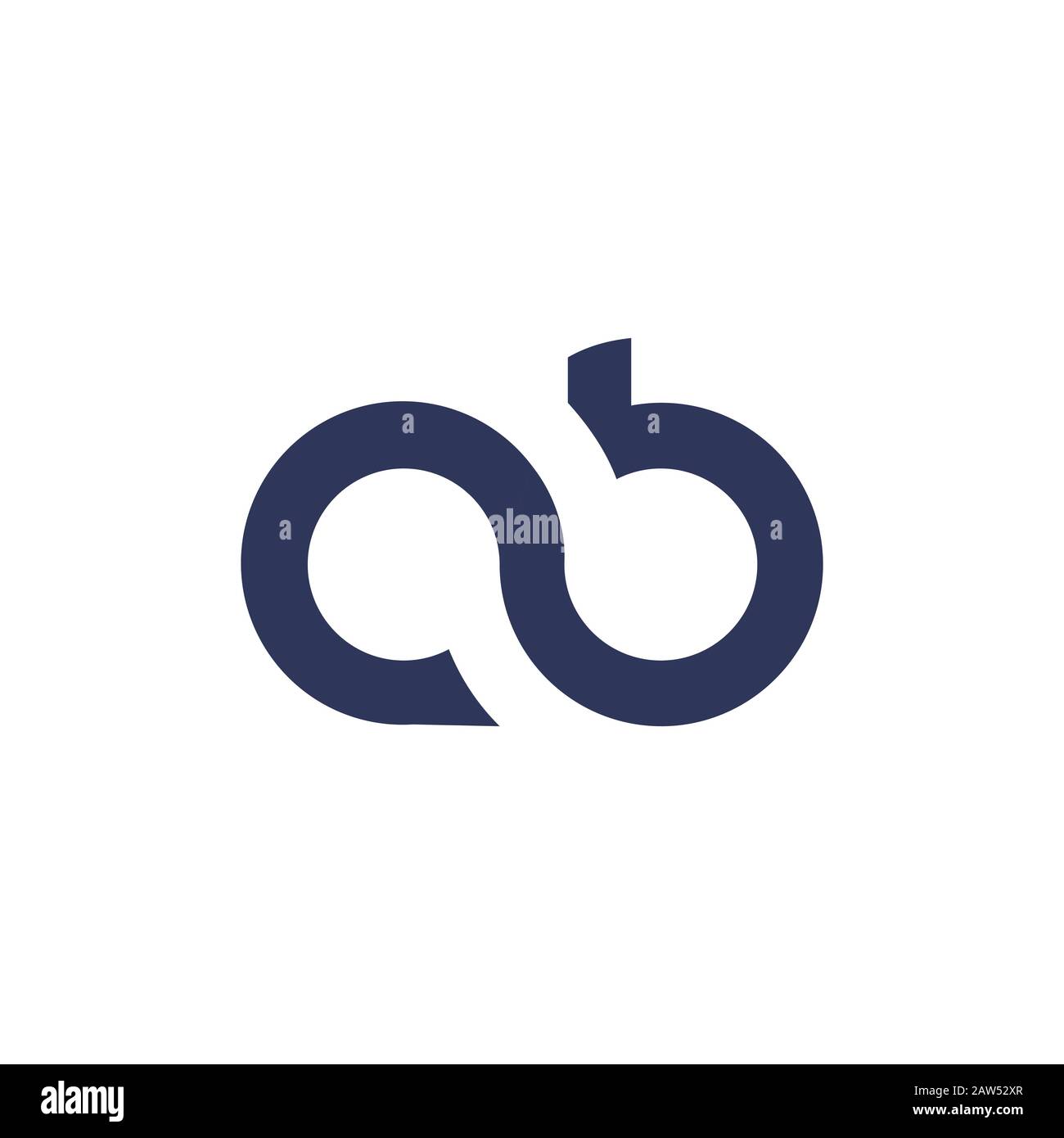 Initial letter ab or ba logo design template Stock Vector